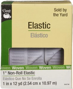 Non roll 1 inch wide elastic, from Amazon