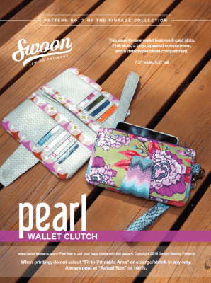 Pearl wallet clutch sewing pattern