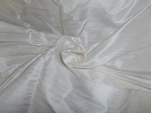 100 percent pure silk dupioni fabric white