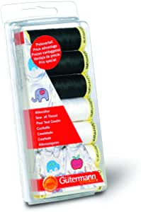Guterman thread set black and white 7 x 100m spools