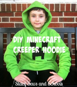 minecraft creeper hoodie refashion tutorial