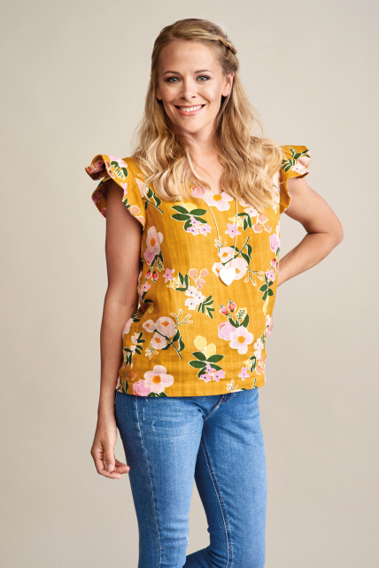 Ruffle Sleeve Top by Amanda Walker