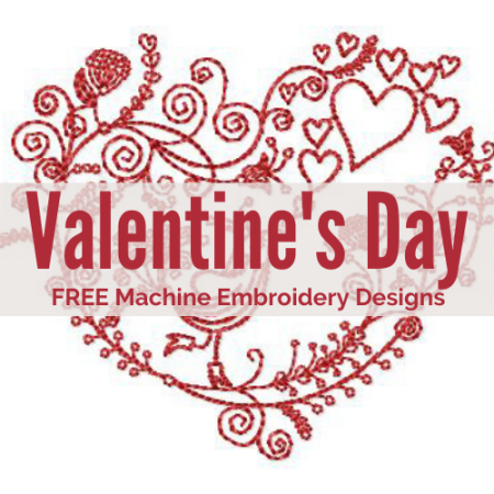 Valentines Day machine embroidery designs for free