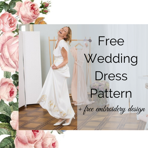 Free Wedding Dress Pattern and Embroidery Design