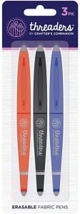 Threader erasable fabric sewing marker pens multi pack of 3