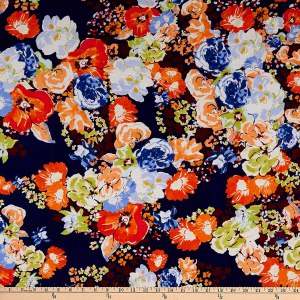 Floral rayon challis fabric by the yard, from Amazon