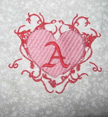 Heart Monogram embroidery set - Letter A {Cute Embroidery}
