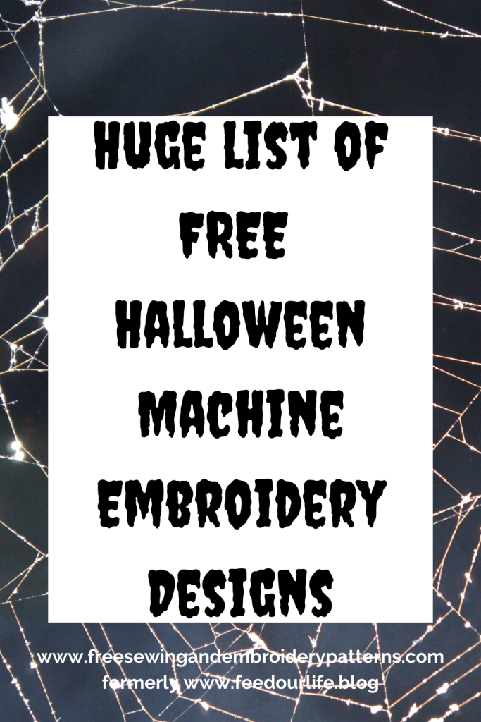 Huge list of free Halloween machine embroidery designs