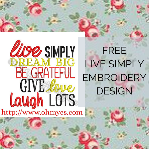 FREE Live Simply Dream Big Machine Embroidery Design