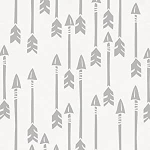 Silver grey flying arrow fabric by the yard