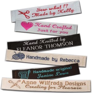 Woven labels for handmade crafts, personalised - Available from Amazon
