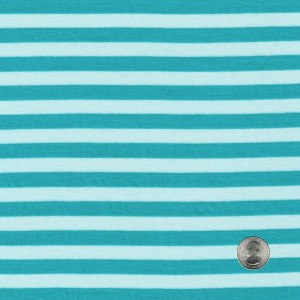 Half inch jade and white striped rayon jersey knit fabric by the yard, available from Amazon