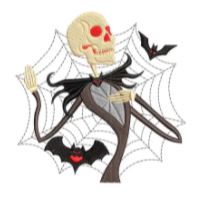 Skeleton machine embroidery design from Granny T Studio (Etsy Shop)