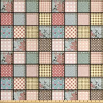 Vintage patchwork fabric by the yard