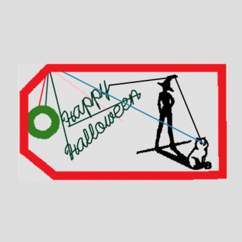 FREE: Happy Halloween Party Tag Machine Embroidery Design