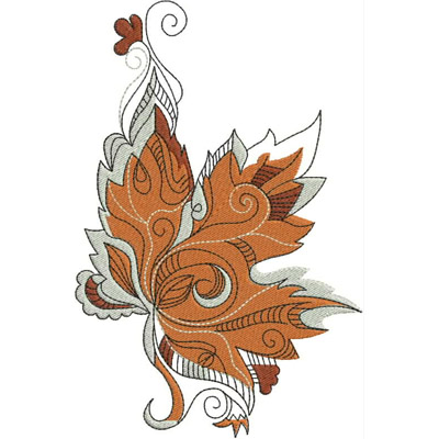 autumn fall leaf machine embroidery design