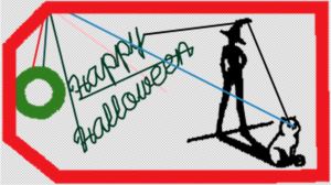 Free Happy Halloween party tag machine embroidery design