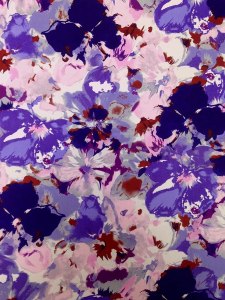 Watercolour floral pattern on lightweight chiffon fabric
