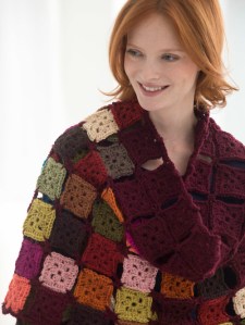 Charming small squares shawl pattern