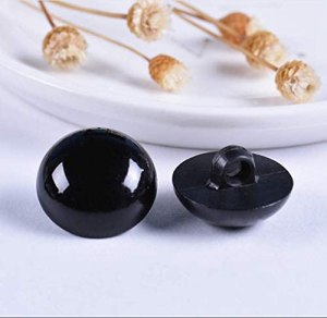 Round domed black buttons diameter 1.5 inch