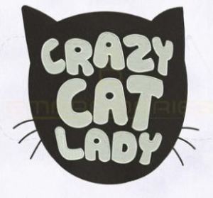 crazy cat lady embroidery design