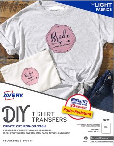 Avery DIY T-Shirt Transfer Paper, available from Amazon