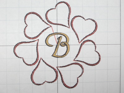 Heart Monogram embroidery set - Letter B {Cute Embroidery}