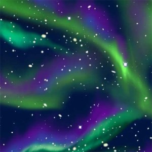 Space northern lights anti pill fleece fabric by the yard