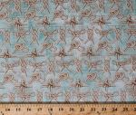 Nautical knots blue cotton fabric by the yard