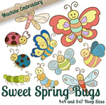 Sweet spring bugs embroidery machine designs on cd