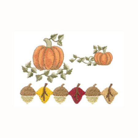 pumpkins and acorn border free machine embroidery designs