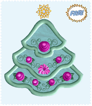 Applique Christmas Tree {ABC free embroidery designs}