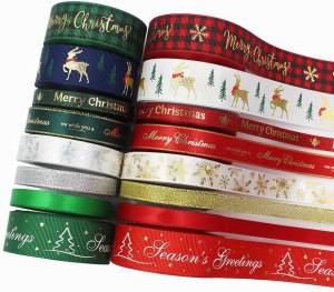 Christmas ribbons for crafts, available from Amazon (paid link)