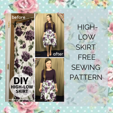 high low skirt free sewing pattern