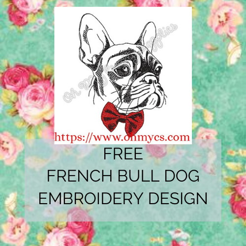 French Bulldog with Bow Tie Free embroidery design