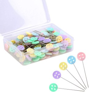 200 Straight Flat Head Pins, button heads - use for sewing, quilting projects. (Amazon paid link)