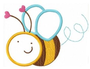 Bee applique free embroidery design