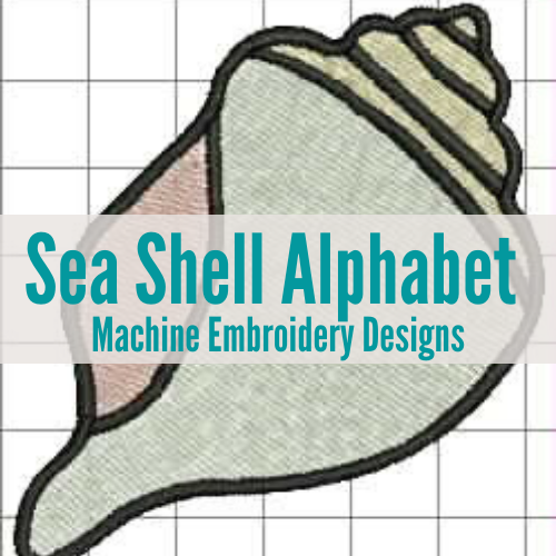 sea shell alphabet machine embroidery designs