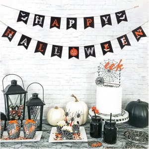 Happy Halloween burlap bunting banner (Amazon paid link)