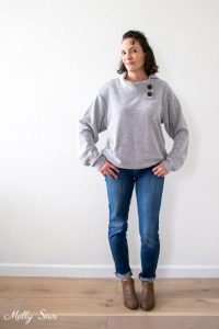button cowl free sewing pattern sweatshirt hoodie
