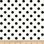 Polka dot fabric black on white by the yard