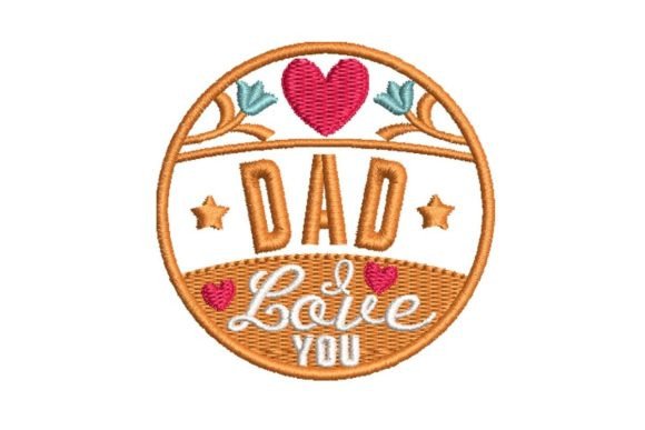 Dad I Love You free machine embroidery design - www.feedourlife.blog