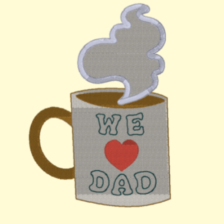 We love dad mug free machine embroidery design for fathers day - www.feedourlife.blog