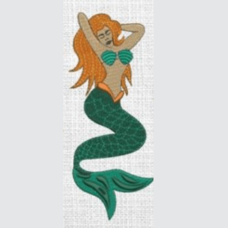 free mermaid embroidery design