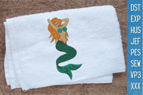 free Mermaid machine embroidery design