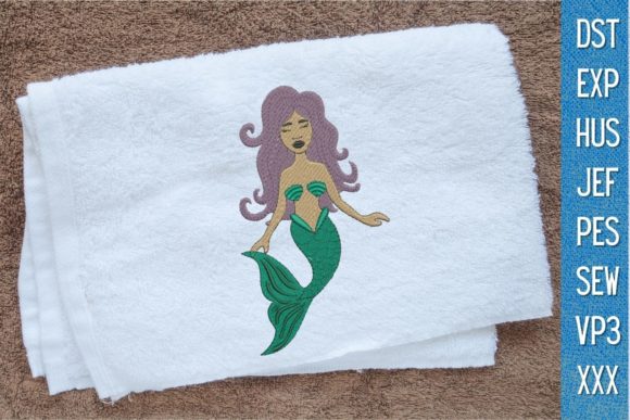 Free mermaid machine embroidery design