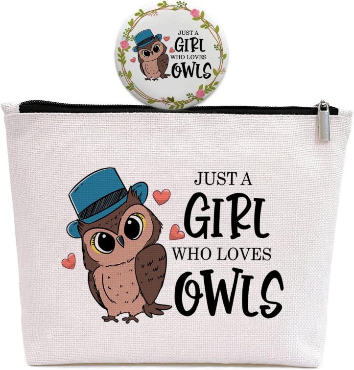 Just a Girl Who Loves Owls Makeup Bag