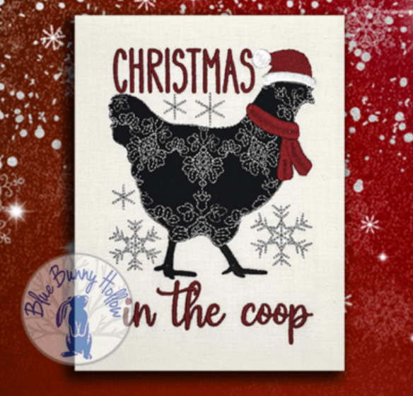Free Christmas Chicken Machine Embroidery Design