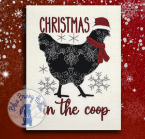 Free Christmas machine embroidery design - Christmas in the Coop - by www.feedourlife.blog