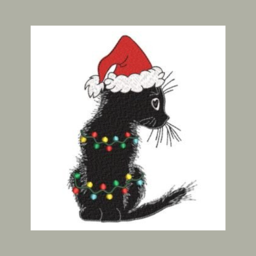 Free Christmas Cat Machine Embroidery Design